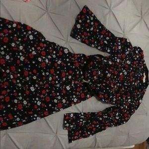 Michael Kors Floral Button Up Dress with Belt